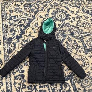 Vineyard Vines Kids Navy Puffer with Teal Lining